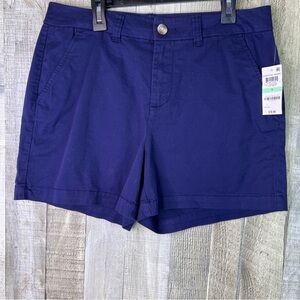 Maison Jules Size 8 Blue Indigo(Navy Blue) Essential No Stretch Short w/Pockets